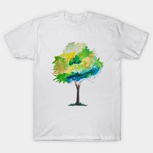 Watercolor Tree Hand Painted Illustration Sketch T-Shirt